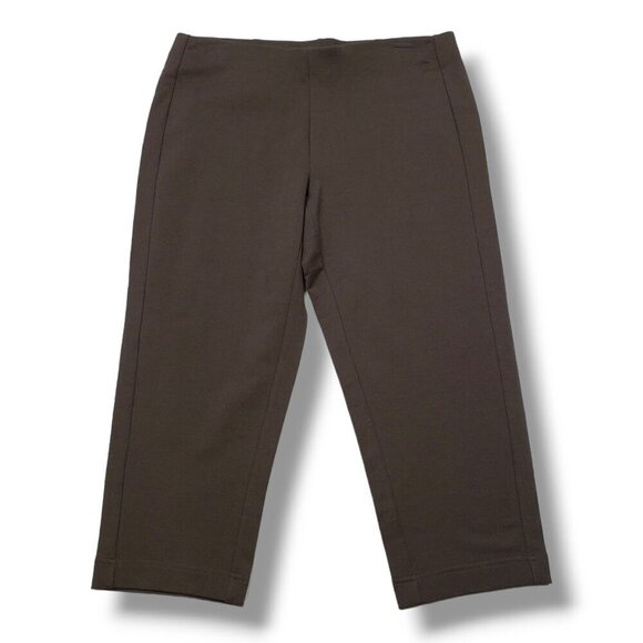 Pure Jill Slim Leg Cropped Pants Womens Small Petite Brown Pima Modal - Picture 1 of 9